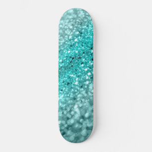 Aqua Ocean Bokeh Glitter #1 (Faux Glitter) #decor  Skateboard