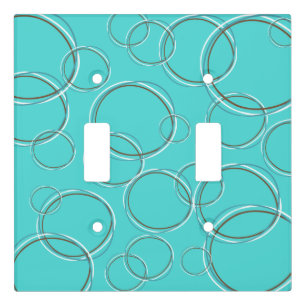 Aqua Ocean Circles Bubbles Beach colors Light Switch Cover