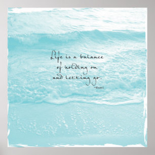 AQUA OCEAN PHOTO WITH RUMI QUOTE POSTER