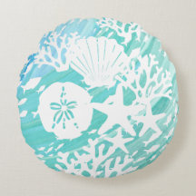 Aqua Ocean Seashells Fish Coral