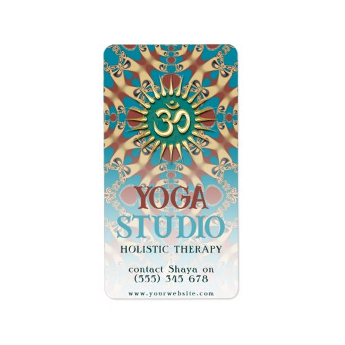 Aqua Ochre Yoga Holistic Energy Label