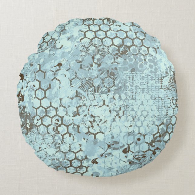 Aqua Odyssey Round Pillow (Front)