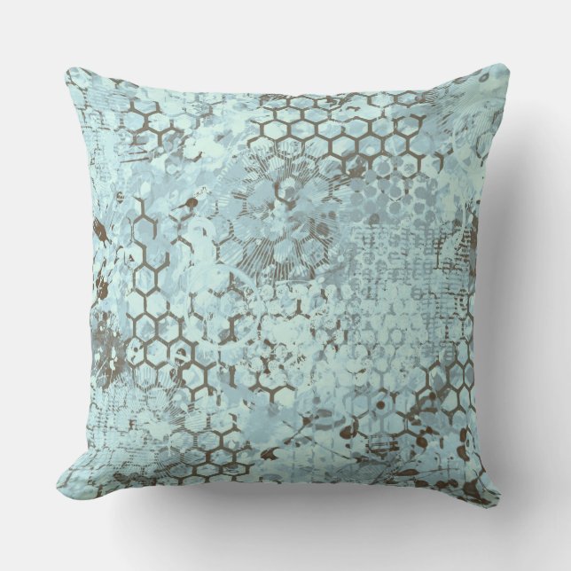 Aqua Odyssey Throw Pillow (Front)