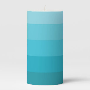 Aqua Ombre Bathroom Decor Pillar Candle