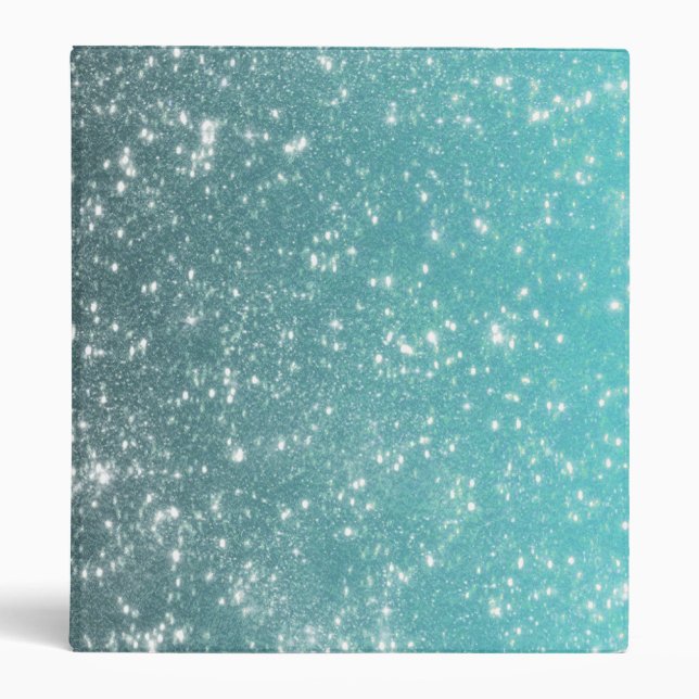 Aqua Ombre Glitter Binder (Front)