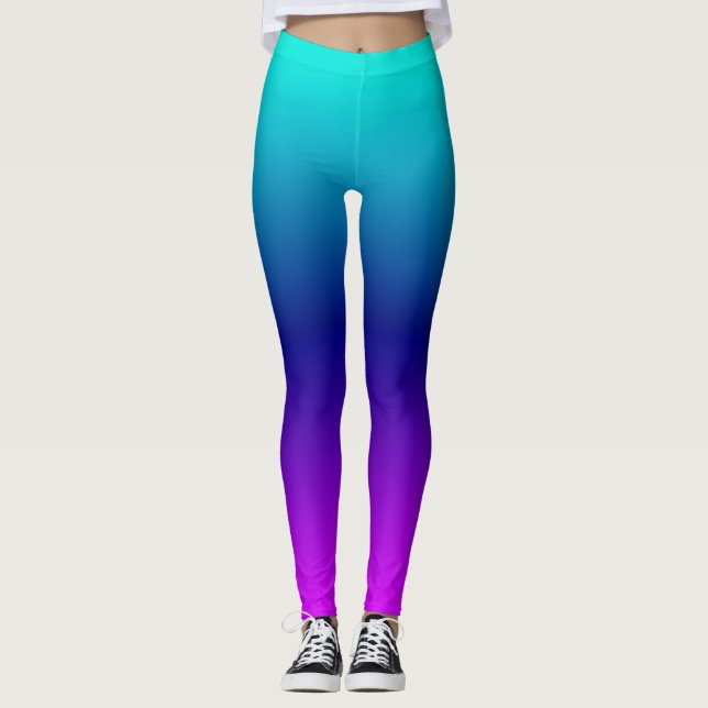 Aqua Ombre Leggings (Front)