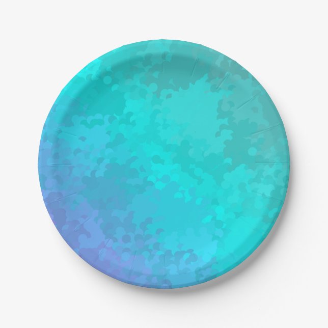 Aqua Ombre Paper Plates (Front)