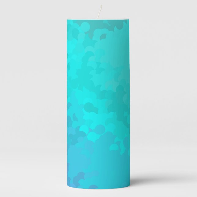 Aqua Ombre Pillar Candle (Front)