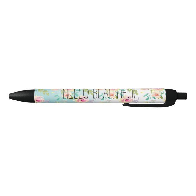 Aqua Ombre Pink Yellow Floral Pen (Bottom)