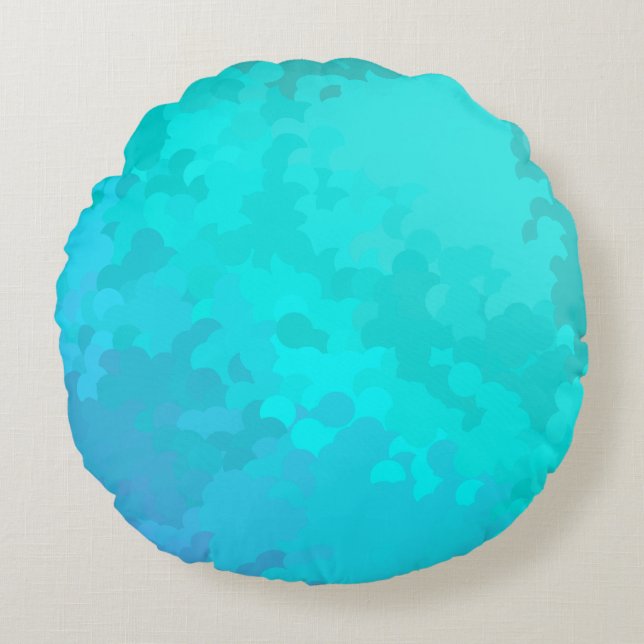 Aqua Ombre Round Pillow (Front)