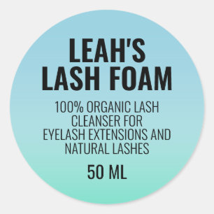 Aqua Ombre Small Business Beauty Product Classic Round Sticker