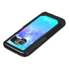 Aqua Ombre Space Photo Personalized