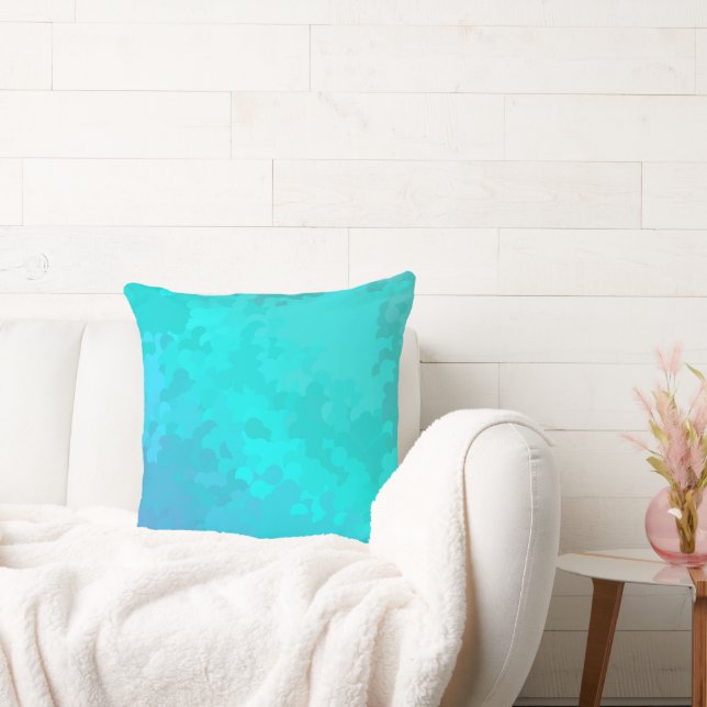 Aqua Ombre Throw Pillow (Couch)