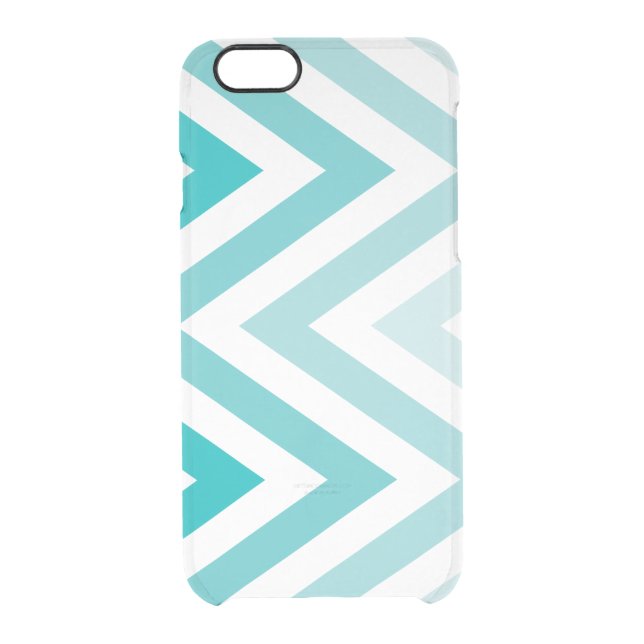 Aqua Ombre Zigzags Uncommon iPhone Case (Back)