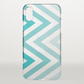 Aqua Ombre Zigzags Iphone Xs Case by heartlockedcases at Zazzle