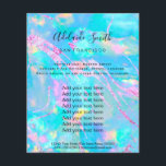 aqua opal stone FAUX holograph  Flyer<br><div class="desc">beauty salon professional makeup artist flyer</div>