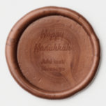 Aqua orange happy Hanukkah add name text message Wax Seal Sticker<br><div class="desc">Design</div>