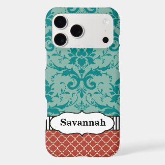 Aqua Orange Turquoise Moroccan Personalized iPhone 17 Pro Max Case