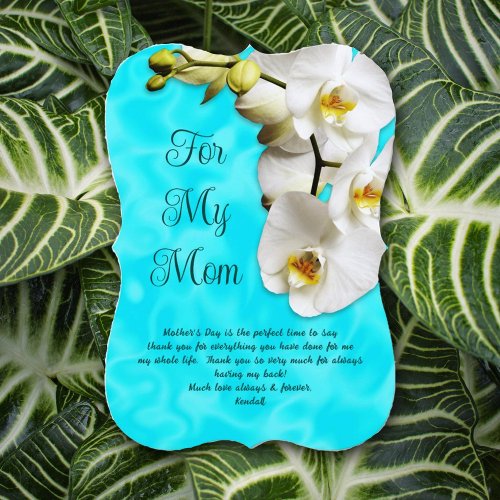 Aqua Orchids Mothers Day Message Cards