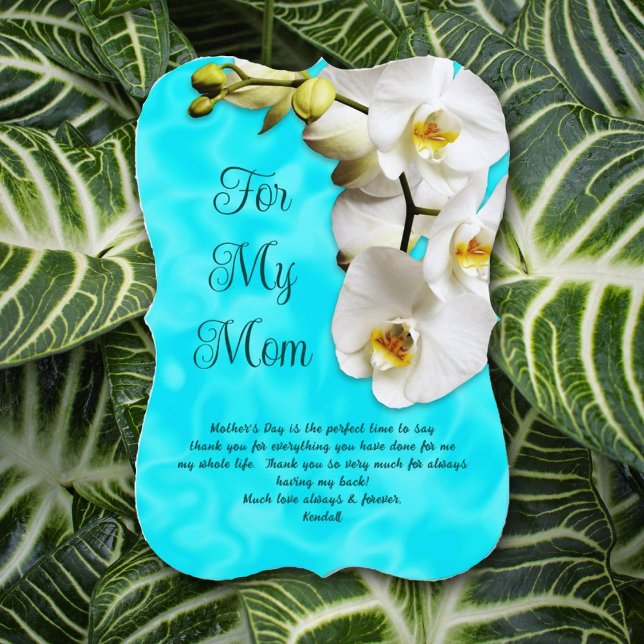 Aqua Orchids Mothers Day Message Cards (Creator Uploaded)