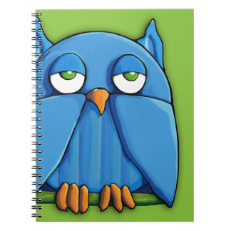 Aqua Owl green 2 Notebook
