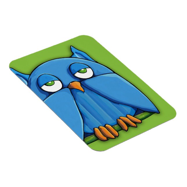 Aqua Owl green Premium Magnet (Right Side)