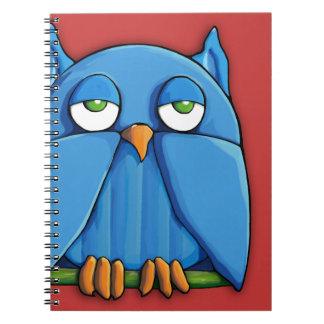 Aqua Owl red 2 Notebook