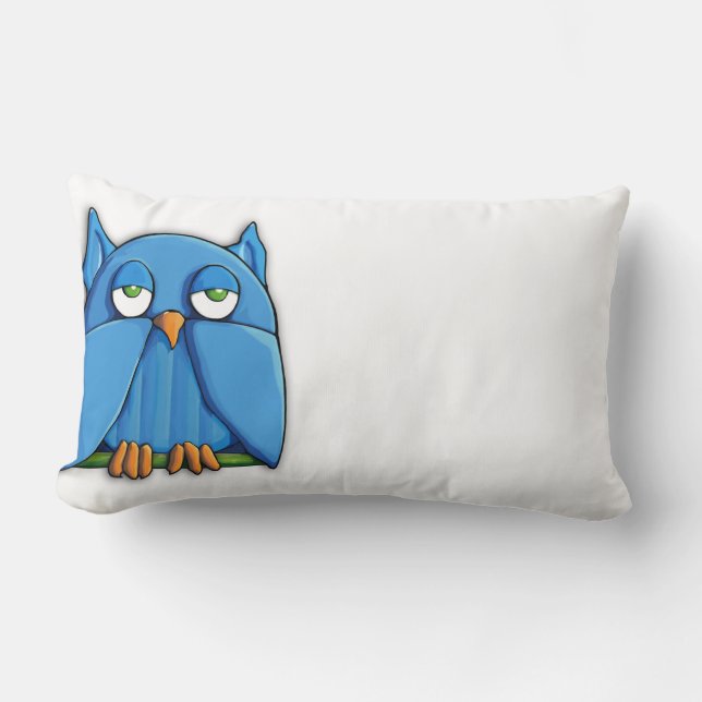 Aqua Owl Throw Pillow (Front)