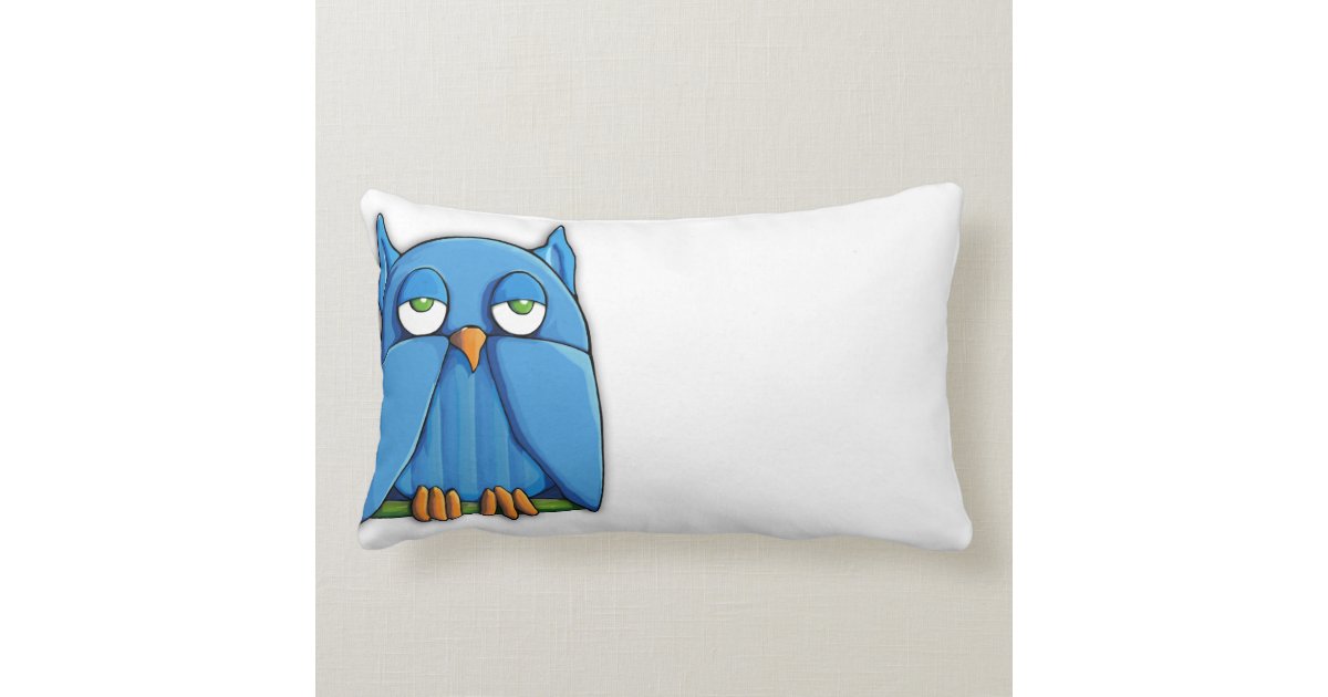 Aqua Owl Throw Pillow
