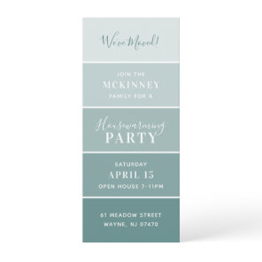 Aqua Paint Swatch Card Housewarming Party Invite