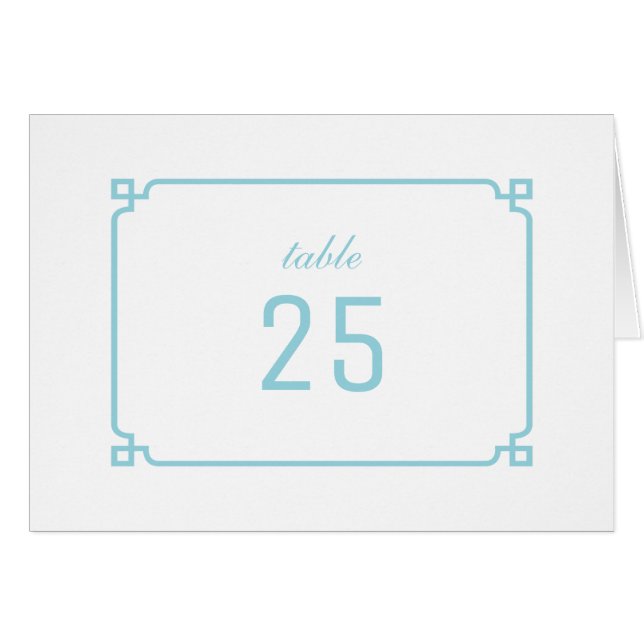 Aqua Paradise Deco Chic Table Number (Front Horizontal)