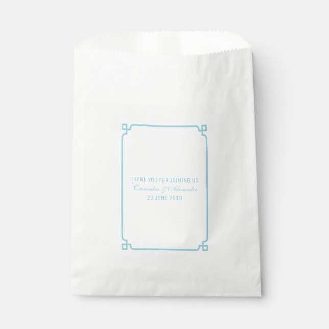 Aqua Paradise Deco Chic Wedding Favor Bag (Front)