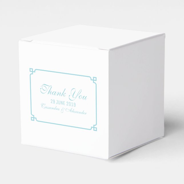 Aqua Paradise Deco Chic Wedding Favor Boxes (Front Side)