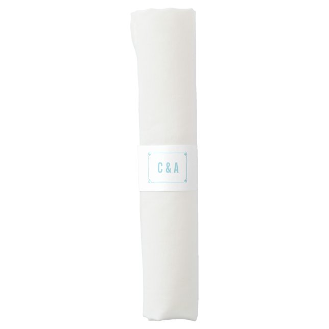 Aqua Paradise Deco Chic Wedding Napkin Bands (Front)
