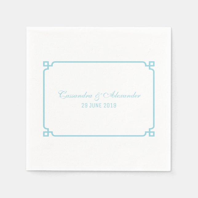 Aqua Paradise Deco Chic Wedding Napkins (Front)