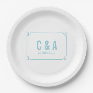 Aqua Paradise Deco Chic Wedding Paper Plates