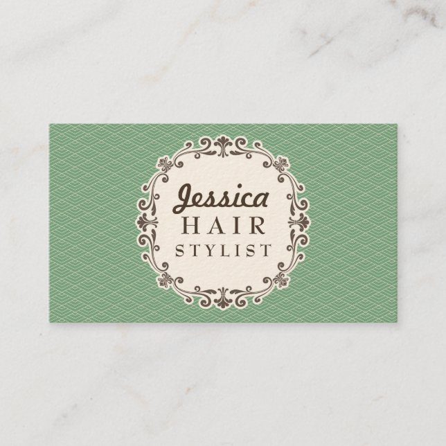 Aqua Pattern Hair Stylist Appointment Cards (Front)