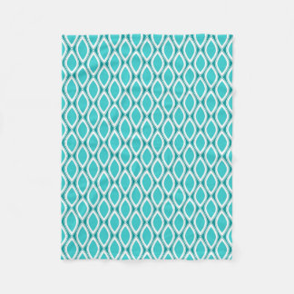 Aqua patterned fleece blanket