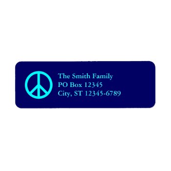 Aqua Peace Symbol Address Labels by peacegifts at Zazzle