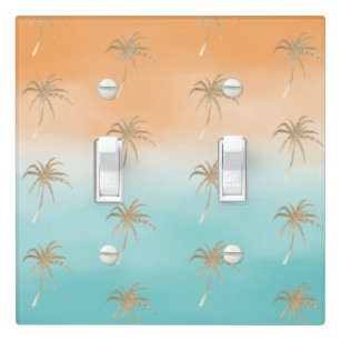 Light Switch Cover Wood Laser Engraved Palm Trees