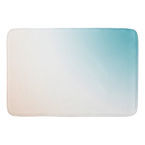  Aqua Peach White Ombre     Bath Mat