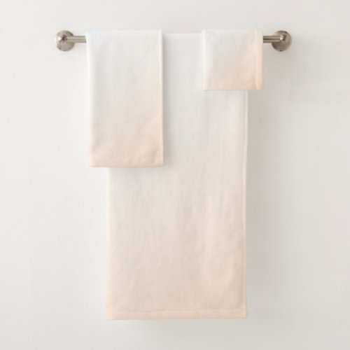  Aqua Peach White Ombre    Bath Towel Set