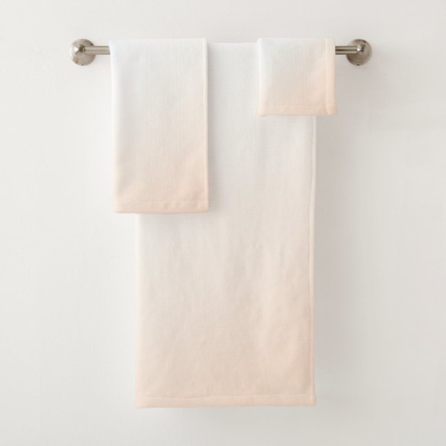  Aqua Peach White Ombre    Bath Towel Set (Insitu)
