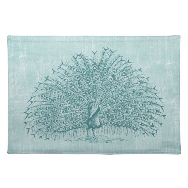 Aqua Peacock Placemat (Front)