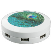 Aqua Peacock USB Charging Station (Angled)