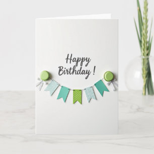 Aqua Pennant Birthday Card