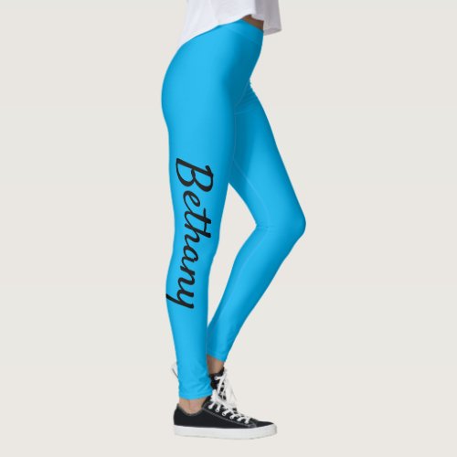 Aqua Personalized Custom XS 0_2 to XL 16 Leggings