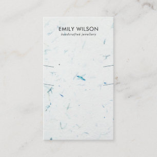 AQUA PETAL HANDMADE PAPER LONG NECKLACE DISPLAY BUSINESS CARD
