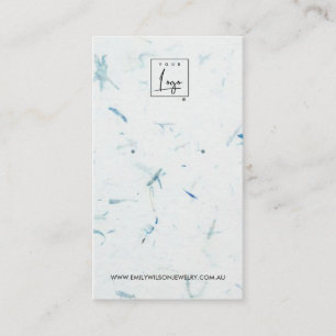 AQUA PETAL HANDMADE PAPER STUD EARRING DISPLAY BUSINESS CARD