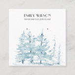 AQUA PINE TREE WINTER FOREST STUD EARRING DISPLAY SQUARE BUSINESS CARD<br><div class="desc">If you need any further customisation please feel free to message me on yellowfebstudio@gmail.com.</div>